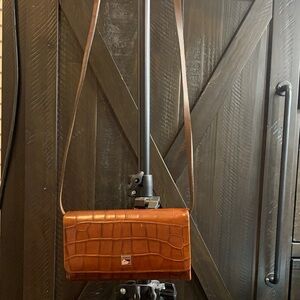 Vintage Dooney & Bourke Croc Embossed Leather Wallet Strap or Crossbody Bag